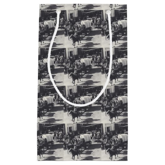 Westerne cowboys Gift Bag Trail Riders and Wagons Klein Cadeauzakje (Voorkant)