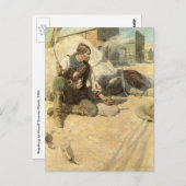  Westerne cowboys, Hopby NC Wyeth Briefkaart (Voorkant / Achterkant)