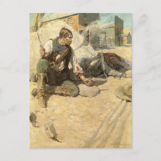  Westerne cowboys, Hopby NC Wyeth Briefkaart (Voorkant)