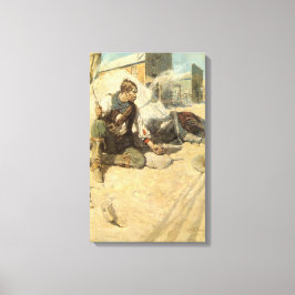  Westerne cowboys, Hopby NC Wyeth Canvas Afdruk