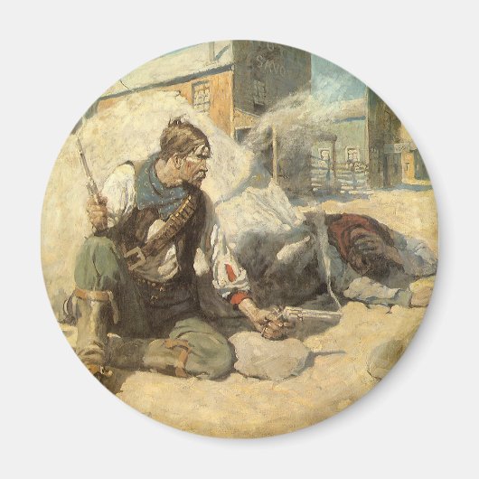  Westerne cowboys, Hopby NC Wyeth Magneet (Voorkant)