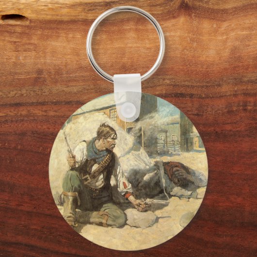  Westerne cowboys, Hopby NC Wyeth Sleutelhanger (Voorkant)