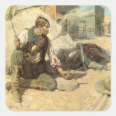  Westerne cowboys, Hopby NC Wyeth Vierkante Sticker (Voorkant)