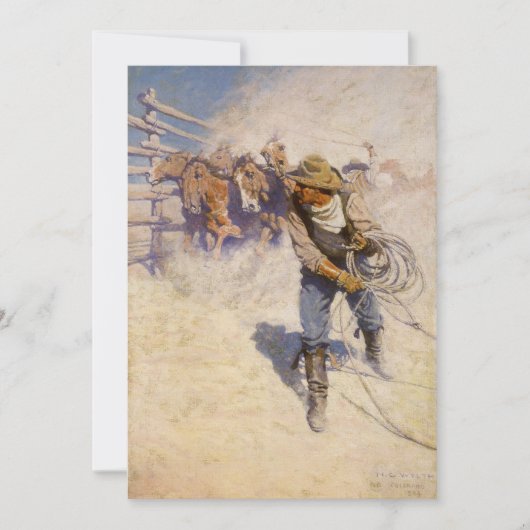 Westerne cowboys in de Corral door NC Wyeth (Voorkant)