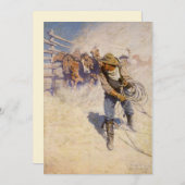 Westerne cowboys in de Corral door NC Wyeth (Voorkant / Achterkant)