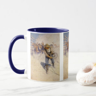  Westerne cowboys in de Corral door NC Wyeth Mok