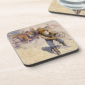  Westerne cowboys in de Corral door NC Wyeth Onderzetter (Linkerzijde)