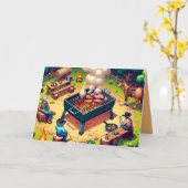 Westerne cowboys koken grillen op maat kaart (Gele Bloem)