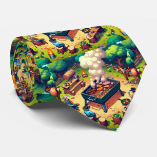 Westerne cowboys koken grillen stropdas