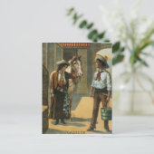 westerne cowboys man country vintage poster briefkaart (Staand voorkant)