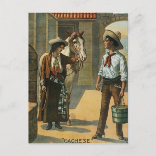 westerne cowboys man country vintage poster briefkaart (Voorkant)