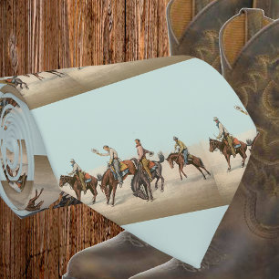 Westerne cowboys op Bucking Horses Stropdas