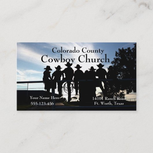 Westerne cowboys op de FenceBusiness Card-Sjabloon Visitekaartje (Voorkant)