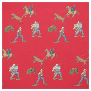 Westerne cowboys paardenrennen elke COLOR Stof