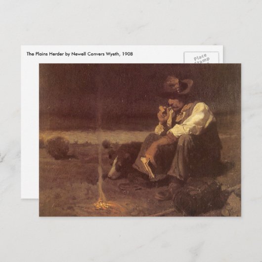  Westerne cowboys, Plains Herder by NC Wyeth Briefkaart (Voorkant / Achterkant)