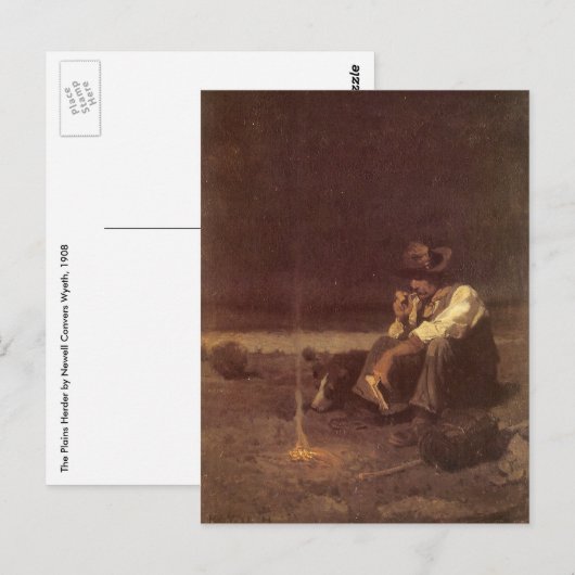  Westerne cowboys, Plains Herder by NC Wyeth Briefkaart (Voorkant / Achterkant)