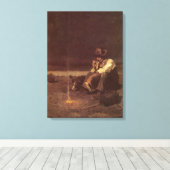  Westerne cowboys, Plains Herder by NC Wyeth Canvas Afdruk (Insitu (Houten vloer))