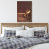  Westerne cowboys, Plains Herder by NC Wyeth Canvas Afdruk (Insitu (Slaapkamer))