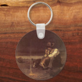  Westerne cowboys, Plains Herder by NC Wyeth Sleutelhanger (Voorkant)