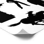 Westerne cowboys rodeo silhouettes poster (Hoek)