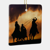 Westerne Cowboys Roping Keramisch Ornament (Rechts)