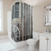 Westerne cowboyschuur douchegordijn (In situ)