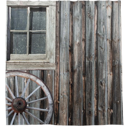Westerne cowboyschuur douchegordijn (Voorkant)