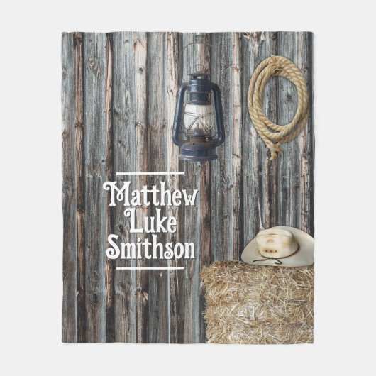 Westerne cowboyschuur fleece deken (Voorkant)