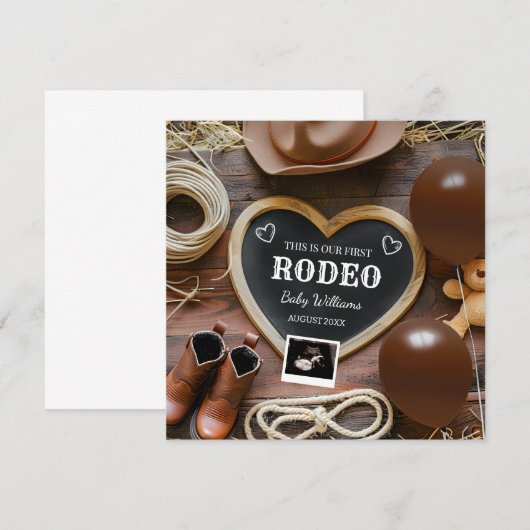 Westerne cowboyzwangerschapsaankondiging kaart (Voorkant / Achterkant)