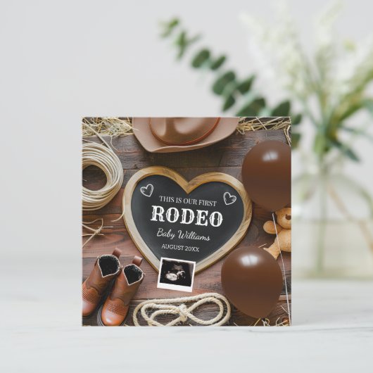 Westerne cowboyzwangerschapsaankondiging kaart (Staand voorkant)