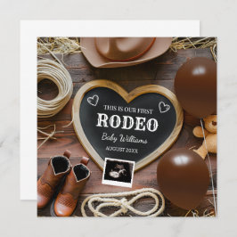 Westerne cowboyzwangerschapsaankondiging kaart