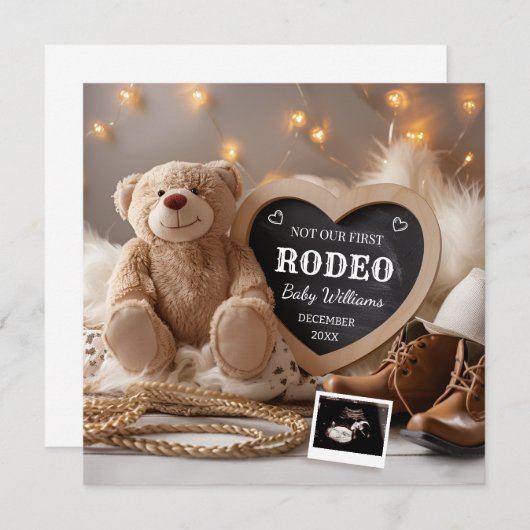 Westerne cowboyzwangerschapsaankondiging kaart (Voorkant / Achterkant)