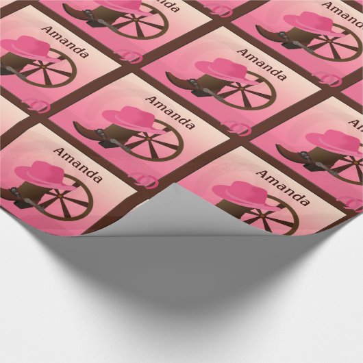Westerne Cowgirl - aangepaste cadeauverpakking Cadeaupapier (Hoek)