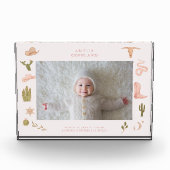 Westerne Cowgirl Baby Horizontale Foto Keepsake (Voorkant)