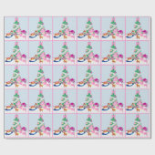 Westerne Cowgirl Baby kerstboomscène Cadeaupapier (Vlak)