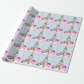 Westerne Cowgirl Baby kerstboomscène Cadeaupapier (Uitgerold)