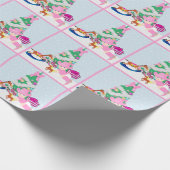 Westerne Cowgirl Baby kerstboomscène Cadeaupapier (Hoek)