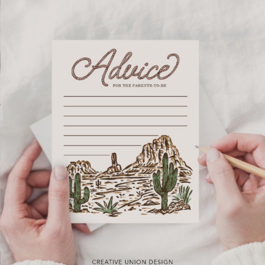 Westerne Cowgirl Baby shower Advies Kaarten