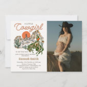 Westerne Cowgirl Baby shower Fotouitnodiging Kaart (Voorkant)