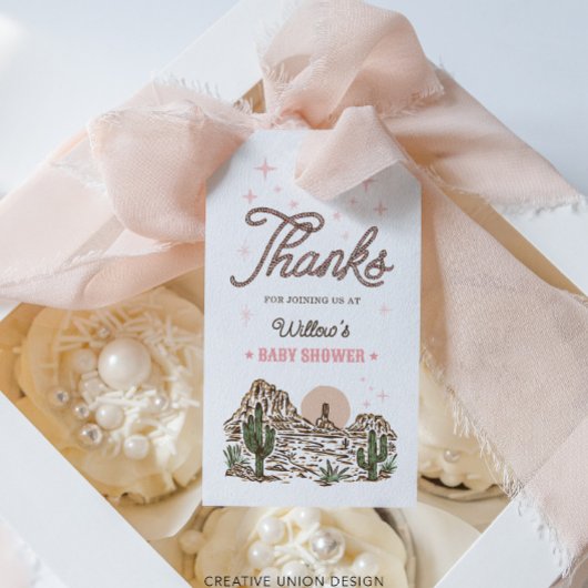 Westerne Cowgirl Baby shower gunst Cadeaulabel