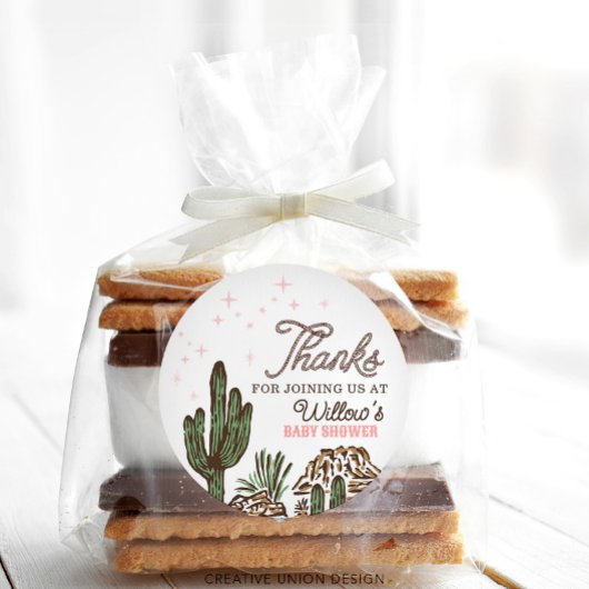 Westerne Cowgirl Baby shower gunst Ronde Sticker