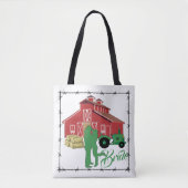 Westerne Cowgirl Barn Boerderij Wedding Bride Canv Tote Bag (Voorkant)