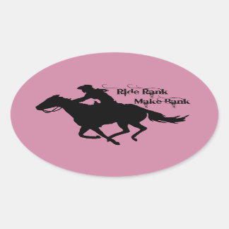 Westerne Cowgirl Barrel Racer Ride Rank Sticker