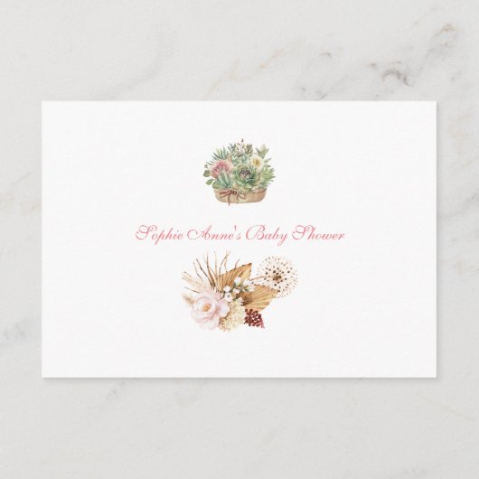 Westerne Cowgirl Bloemen Laarzen Luier Raffle Informatiekaartje (Achterkant)