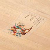 Westerne Cowgirl Bloemen Laarzen Trouwen Save the  Acryl Uitnodigingen (Laagn)