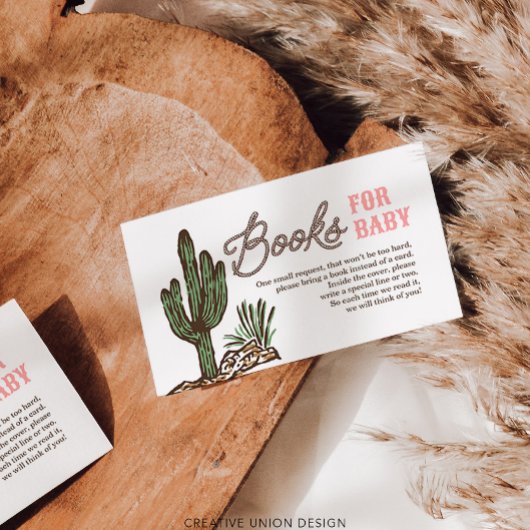 Westerne Cowgirl Boeken voor Baby shower Kaart