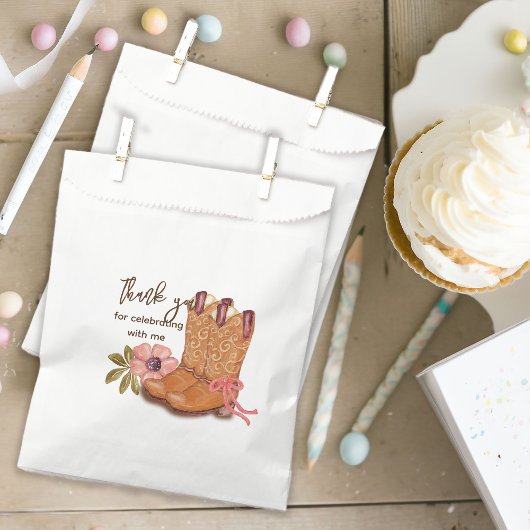 Westerne Cowgirl Boho Flowers Boots Whimsical Bedankzakje