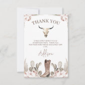 Westerne Cowgirl Boot Verjaardag Bedankt Card (Voorkant)