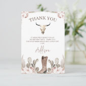 Westerne Cowgirl Boot Verjaardag Bedankt Card (Staand voorkant)