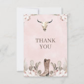 Westerne Cowgirl Boot Verjaardag Bedankt Card (Achterkant)